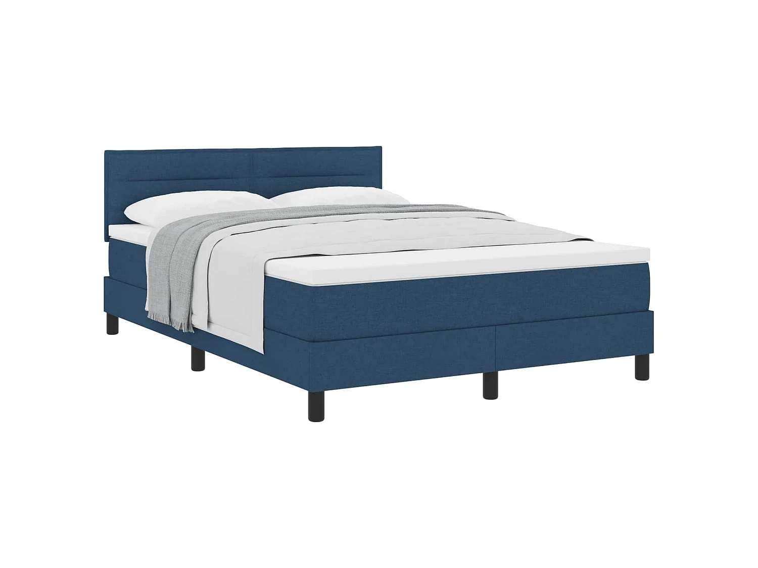 Boxspringbed met matras met hoofdeinde Blauw 160 x 200 cm Stof