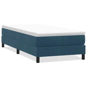 Boxspring zonder matras fluweel donkerblauw 80×220 cm Boxspring zonder matras fluweel donkerblauw 80×220 cm