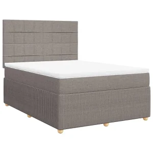 Boxspring met matras stof taupe 140×190 cm Boxspring met matras stof taupe 140×190 cm