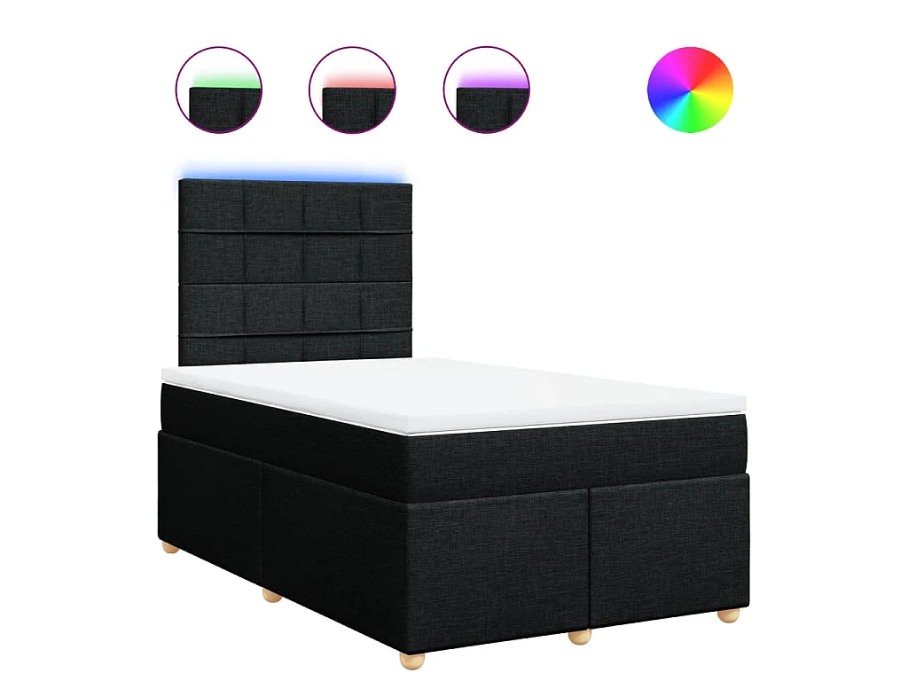 Boxspring met matras stof zwart 120x190 cm