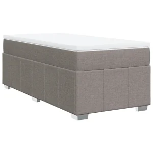 Boxspring met matras stof taupe 80×200 cm
