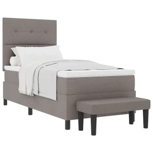 Boxspringbed met matras met hoofdeinde Taupe 100 x 200 cm Stof Boxspringbed met matras met hoofdeinde Taupe 100 x 200 cm Stof