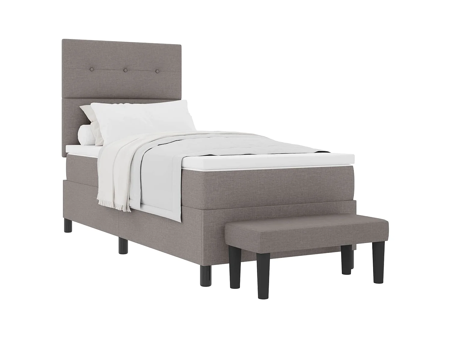 Boxspringbed met matras met hoofdeinde Taupe 100 x 200 cm Stof