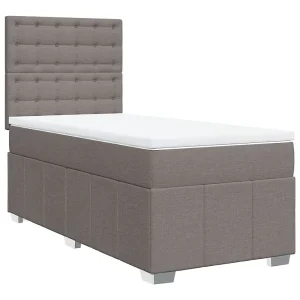 Boxspring met matras stof taupe 80×200 cm