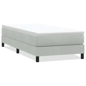 Boxspring zonder matras fluweel lichtgrijs 90×210 cm Boxspring zonder matras fluweel lichtgrijs 90×210 cm