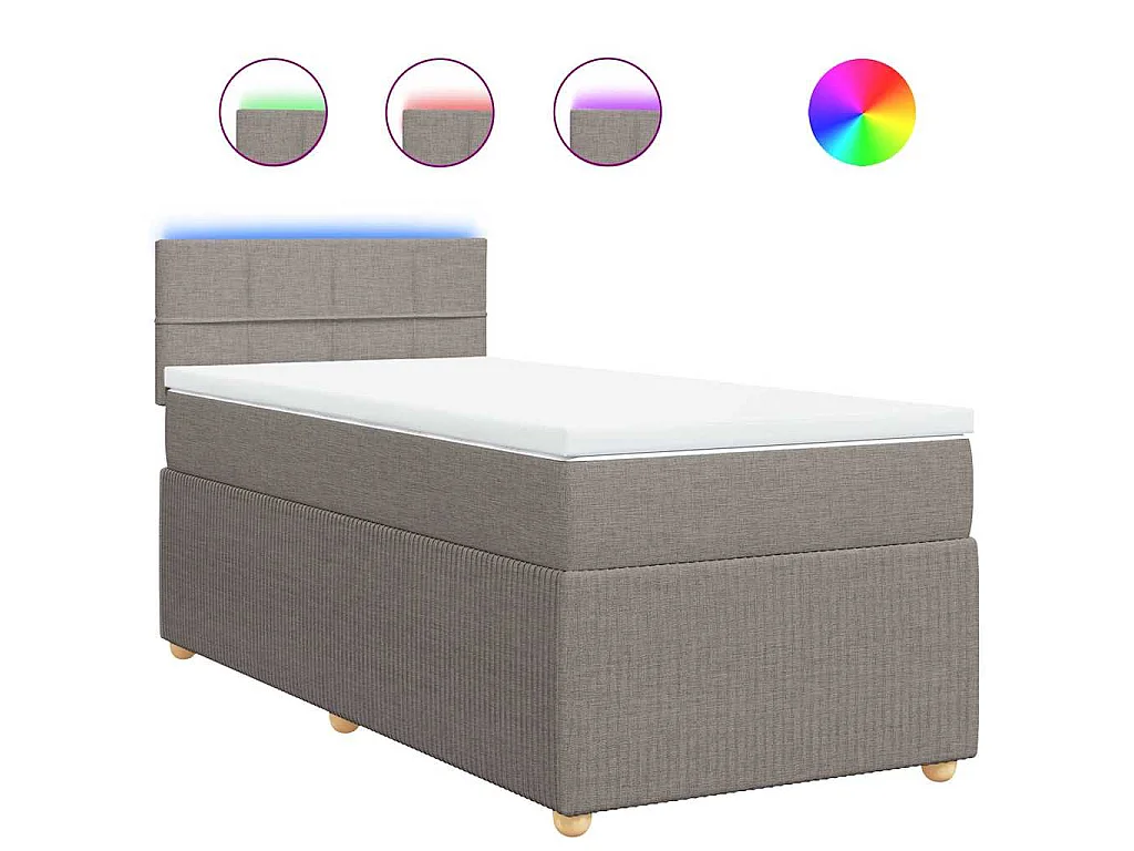 Boxspring met matras stof taupe 100x200 cm