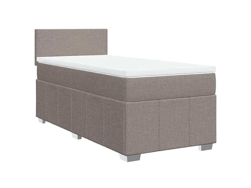 Boxspring met matras stof taupe 80x200 cm