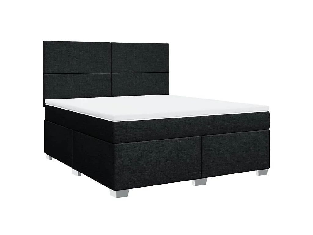 Boxspring met matras stof zwart 180x200 cm