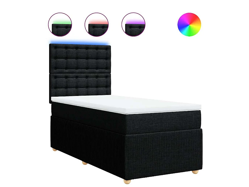 Boxspring met matras stof zwart 80x200 cm