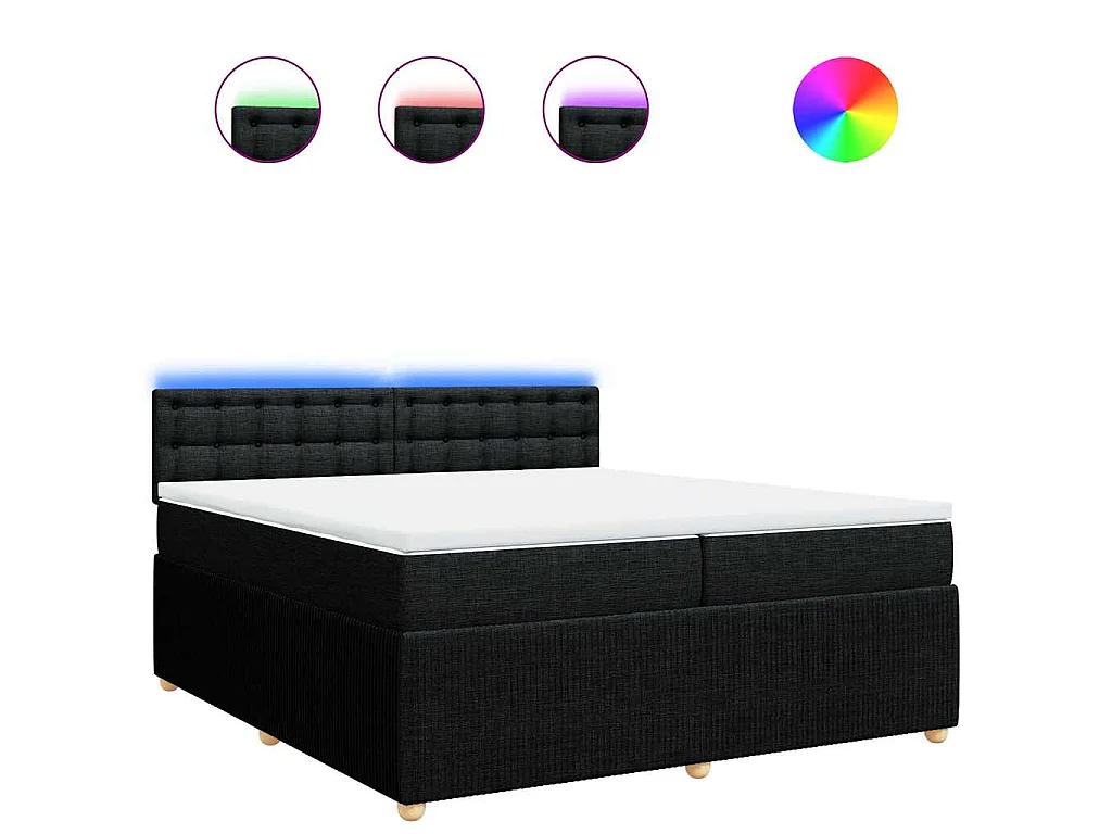 Boxspring met matras stof zwart 200x200 cm