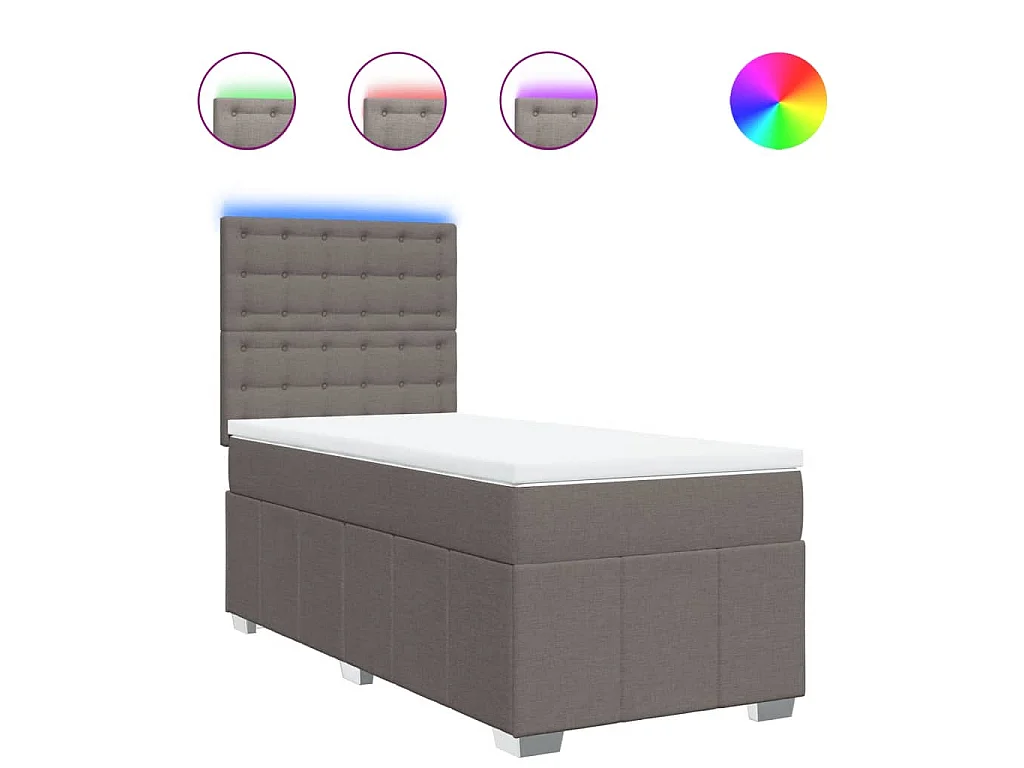 Boxspring met matras stof taupe 80x200 cm