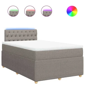 Boxspring met matras stof taupe 120×200 cm Boxspring met matras stof taupe 120×200 cm