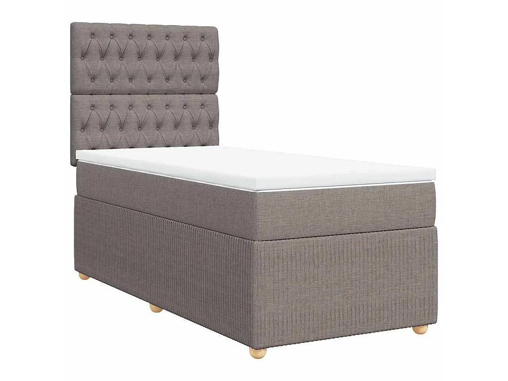 Boxspring met matras stof taupe 80x200 cm