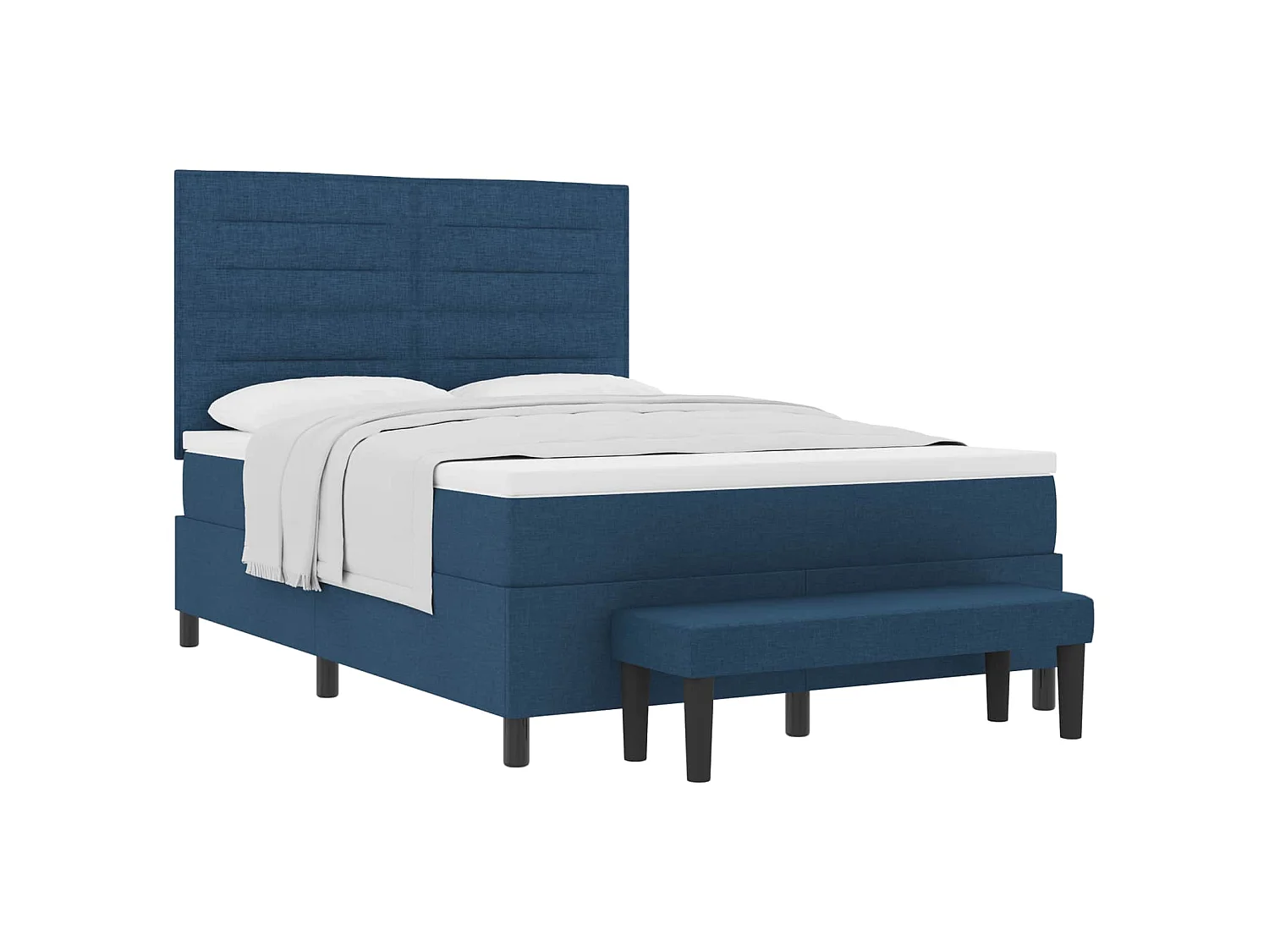 Boxspringbed met matras met hoofdeinde Blauw 140 x 200 cm Stof
