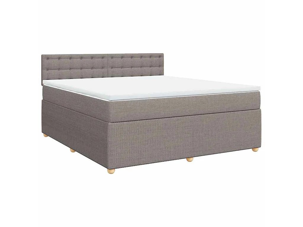 Boxspring met matras stof taupe 180x200 cm