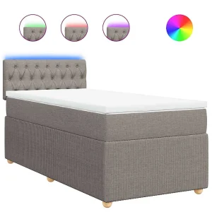 Boxspring met matras stof taupe 80×200 cm