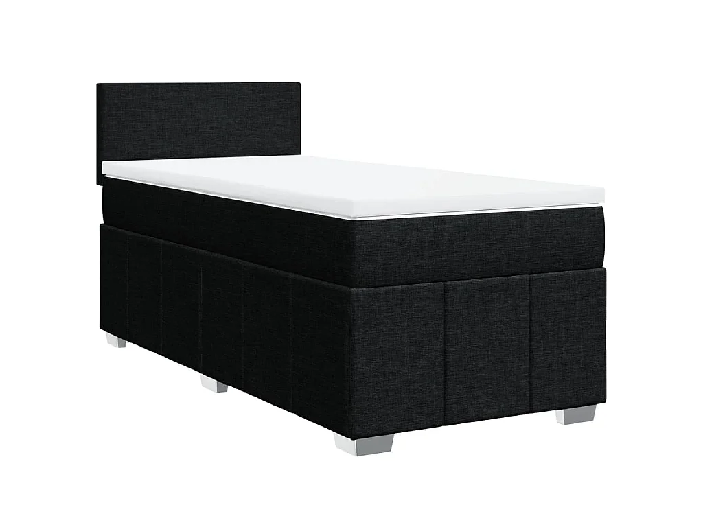Boxspring met matras stof zwart 80x200 cm