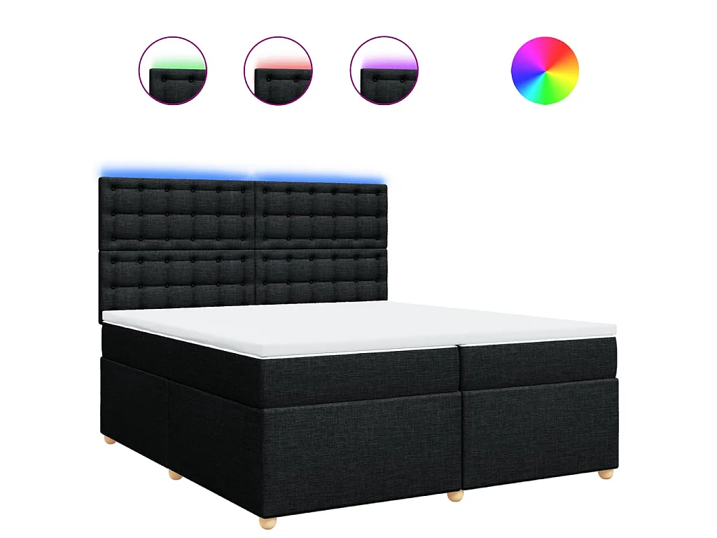 Boxspring met matras stof zwart 200x200 cm