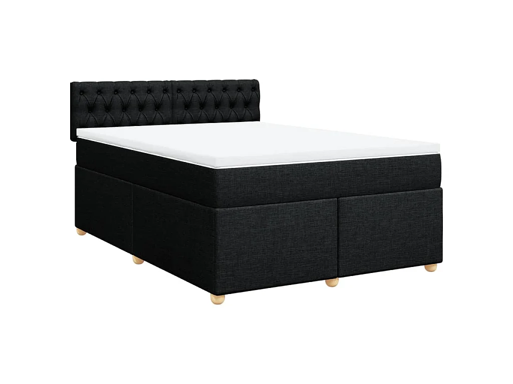 Boxspring met matras stof zwart 160x200 cm