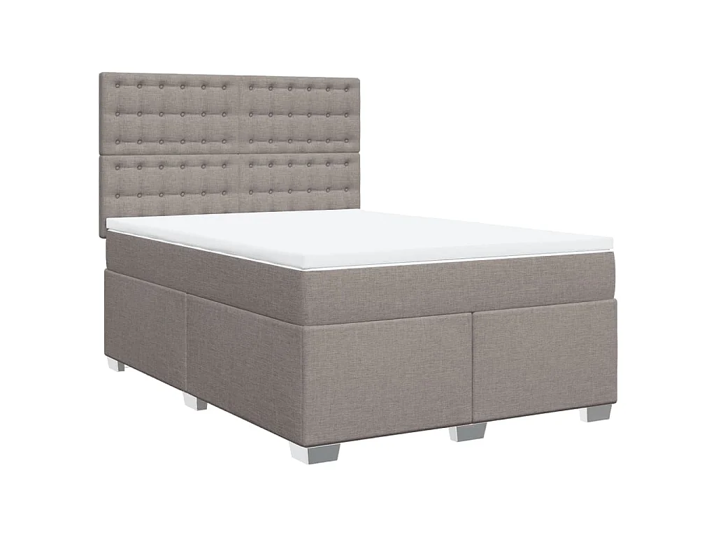 Boxspring met matras stof taupe 160x200 cm