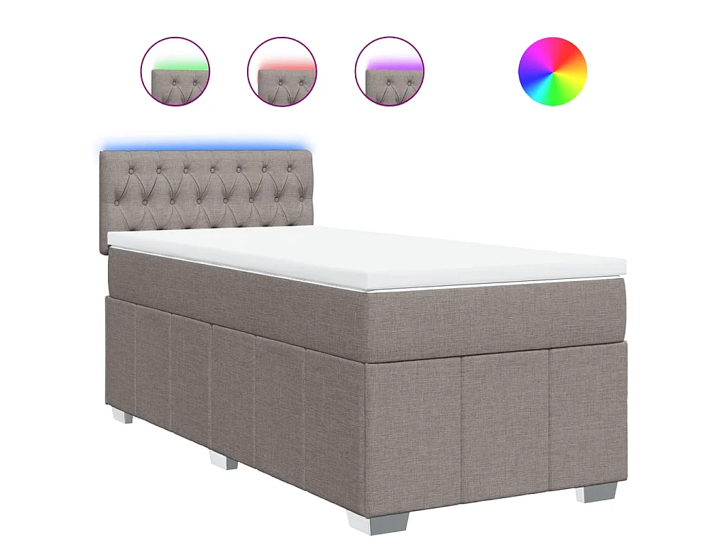 Boxspring met matras stof taupe 80x200 cm