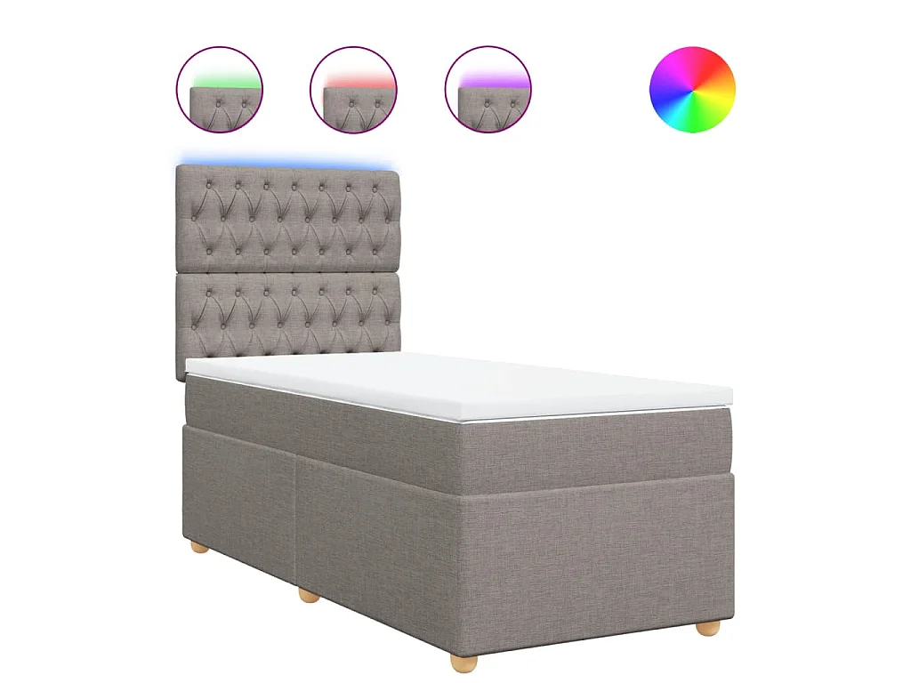 Boxspring met matras stof taupe 80x200 cm