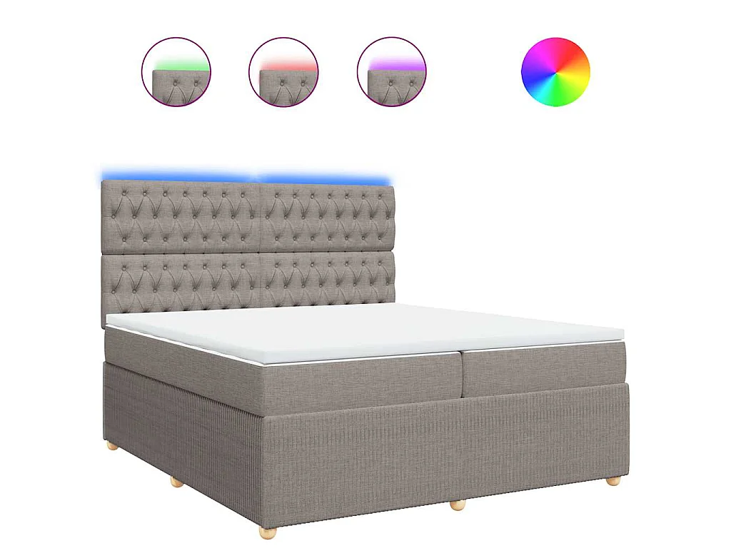 Boxspring met matras stof taupe 200x200 cm