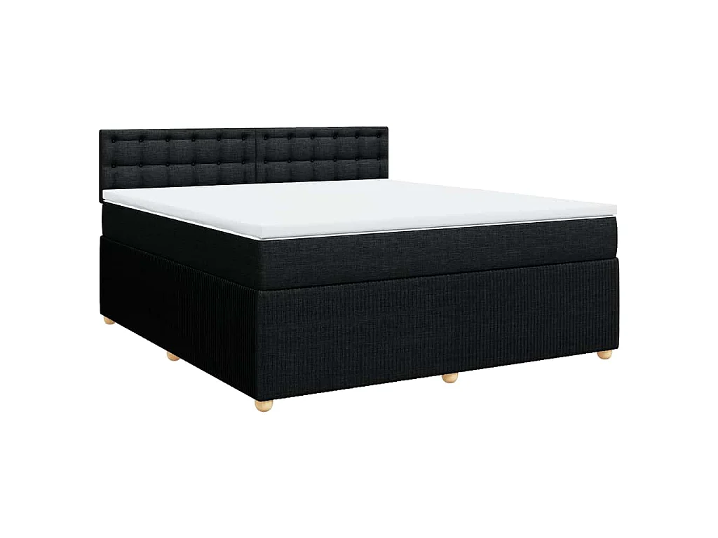 Boxspring met matras stof zwart 180x200 cm
