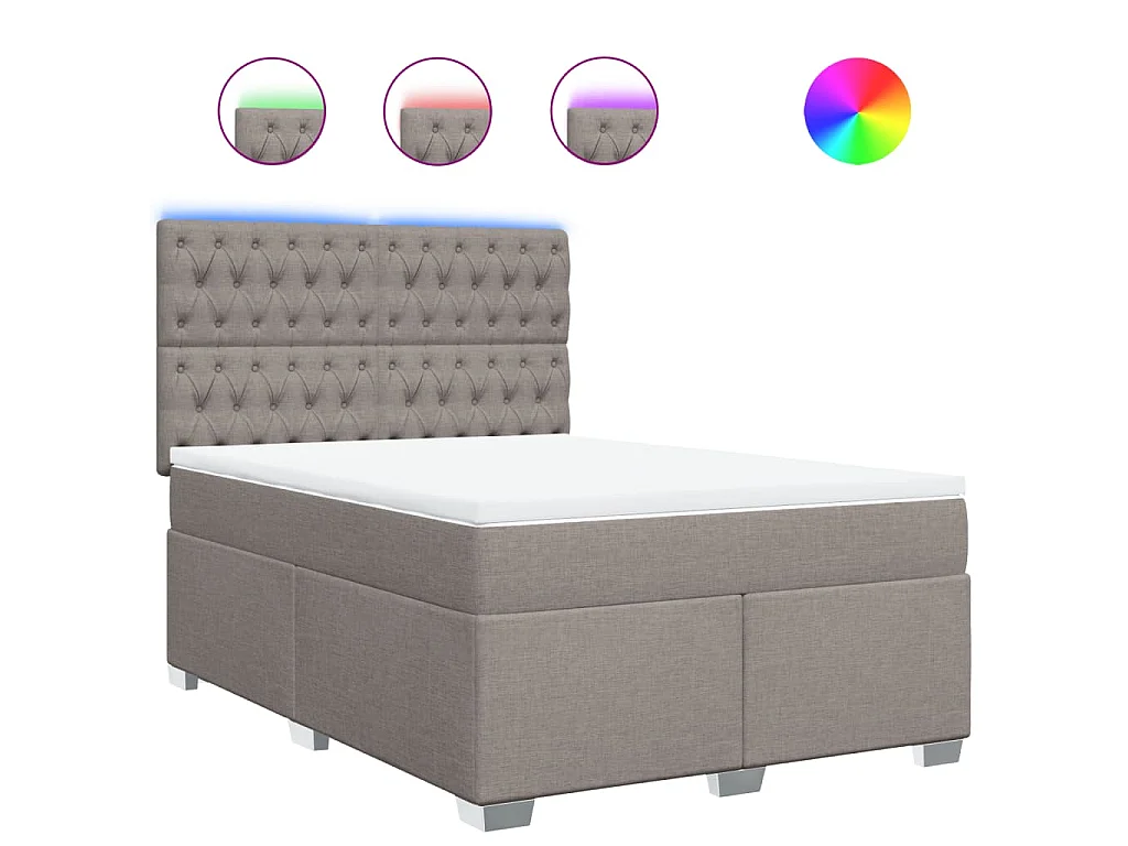 Boxspring met matras stof taupe 140x200 cm