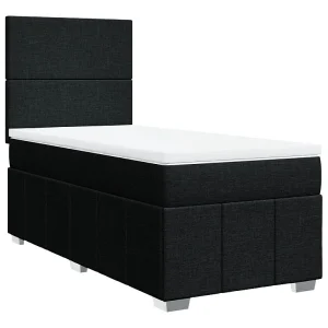 Boxspring met matras stof zwart 90×190 cm Boxspring met matras stof zwart 90×190 cm