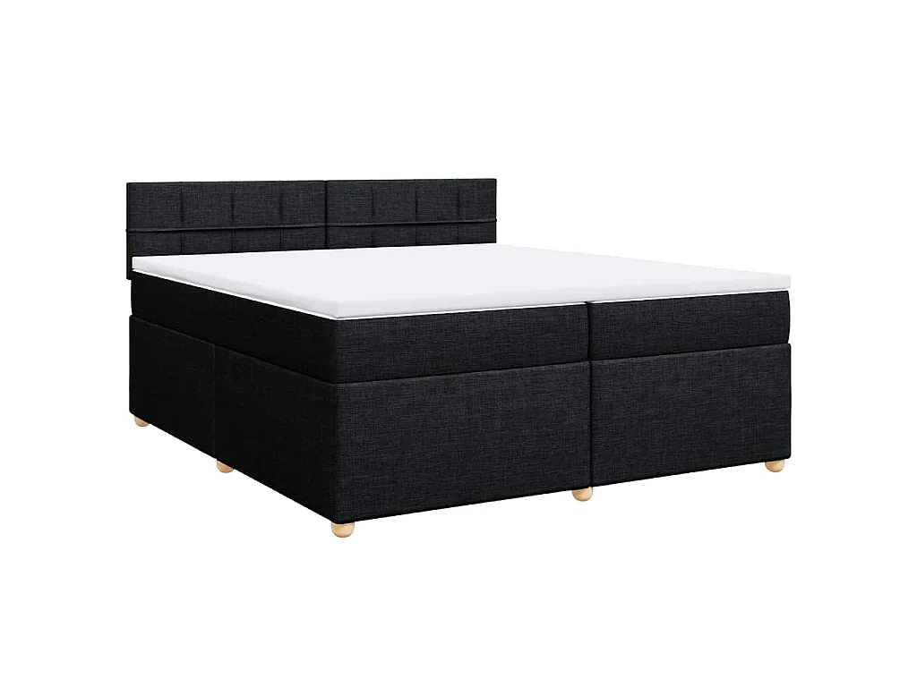 Boxspring met matras stof zwart 200x200 cm