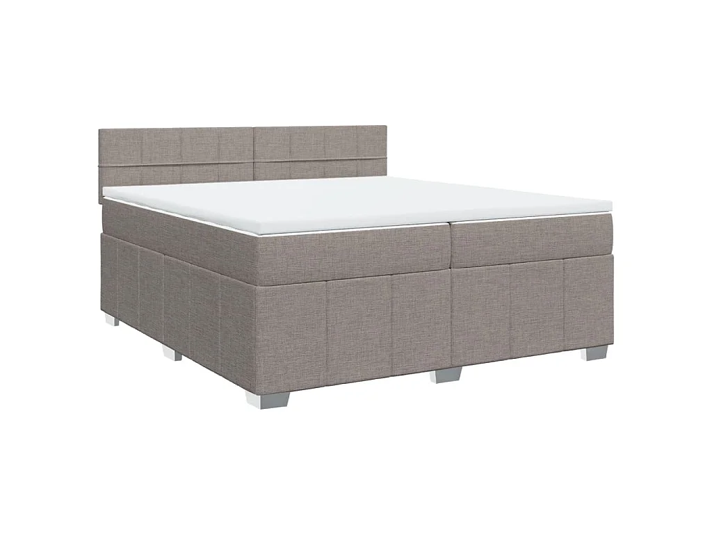 Boxspring met matras stof taupe 200x200 cm
