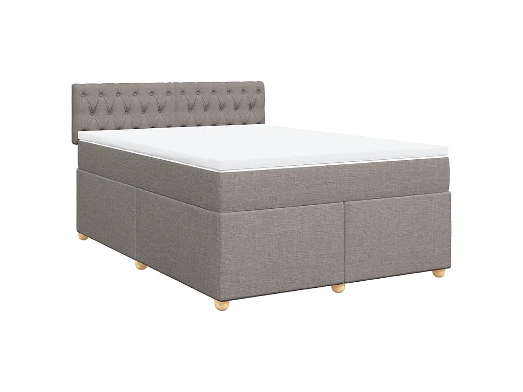 Boxspring met matras stof taupe 140x200 cm