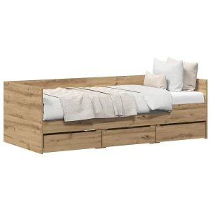 Dagbedframe met lades artisanaal eikenkleurig 90 x 200 cm Dagbedframe met lades artisanaal eikenkleurig 90 x 200 cm
