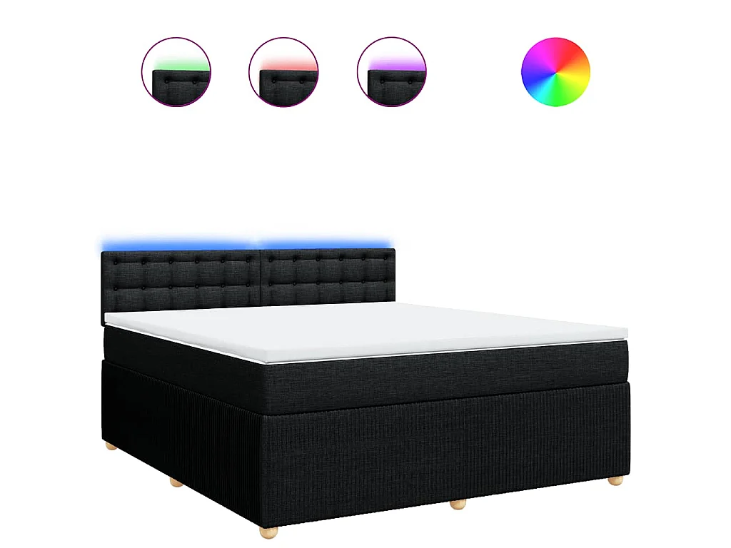 Boxspring met matras stof zwart 180x200 cm