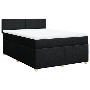 Boxspring met matras stof zwart 140×200 cm Boxspring met matras stof zwart 140×200 cm