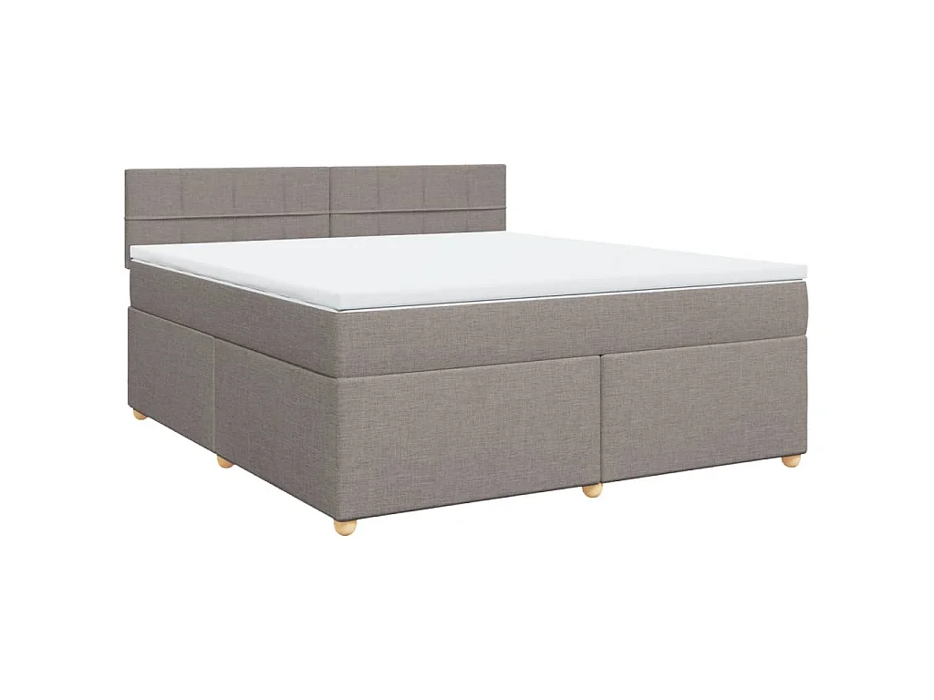 Boxspring met matras stof taupe 180x200 cm