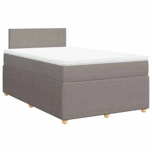 Boxspring met matras stof taupe 120×190 cm