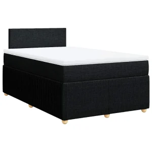 Boxspring met matras stof zwart 120×190 cm