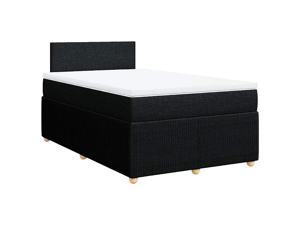 Boxspring met matras stof zwart 120x190 cm