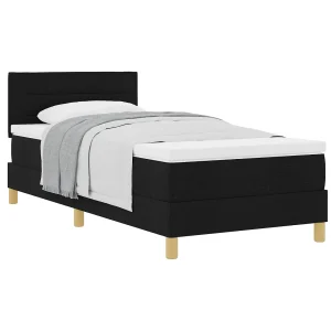 Boxspringbed met matras met matras Zwart 100 x 200 cm Stof Boxspringbed met matras met matras Zwart 100 x 200 cm Stof