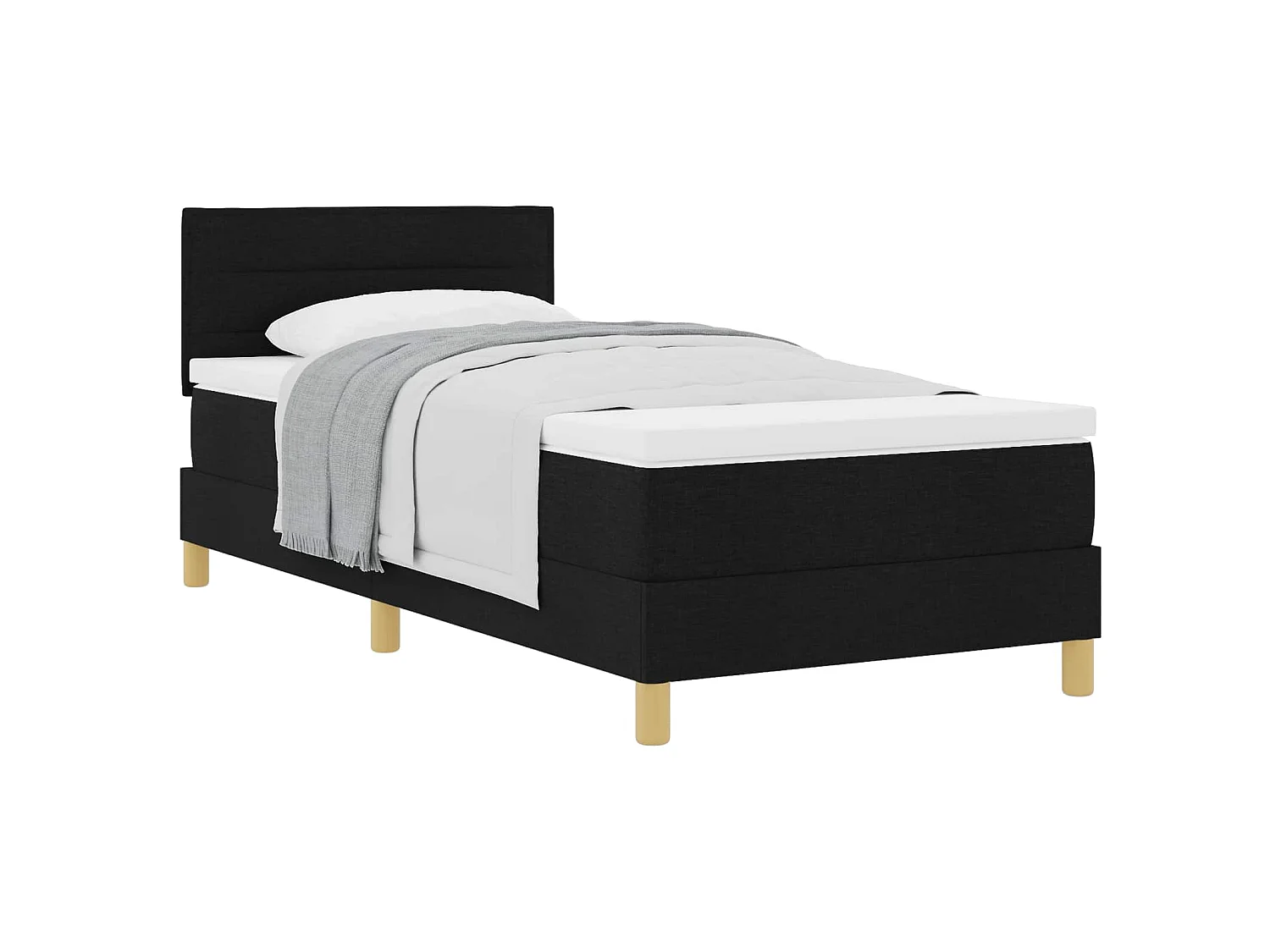 Boxspringbed met matras met matras Zwart 100 x 200 cm Stof