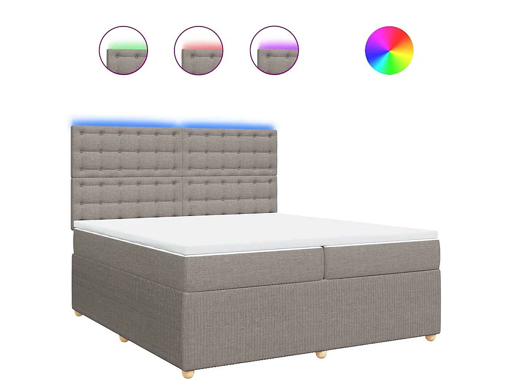 Boxspring met matras stof taupe 200x200 cm