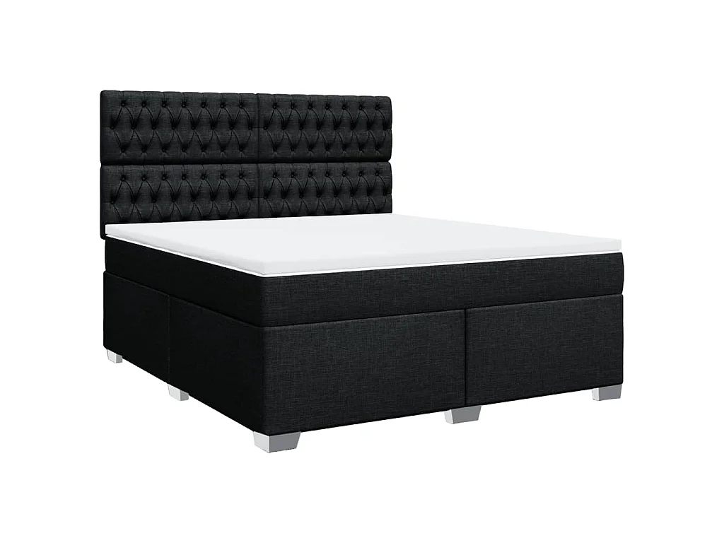Boxspring met matras stof zwart 180x200 cm