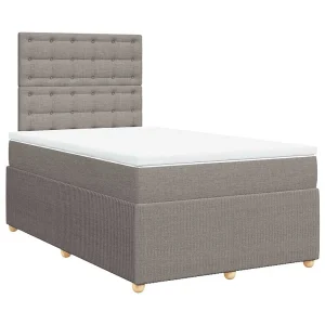 Boxspring met matras stof taupe 120×200 cm Boxspring met matras stof taupe 120×200 cm