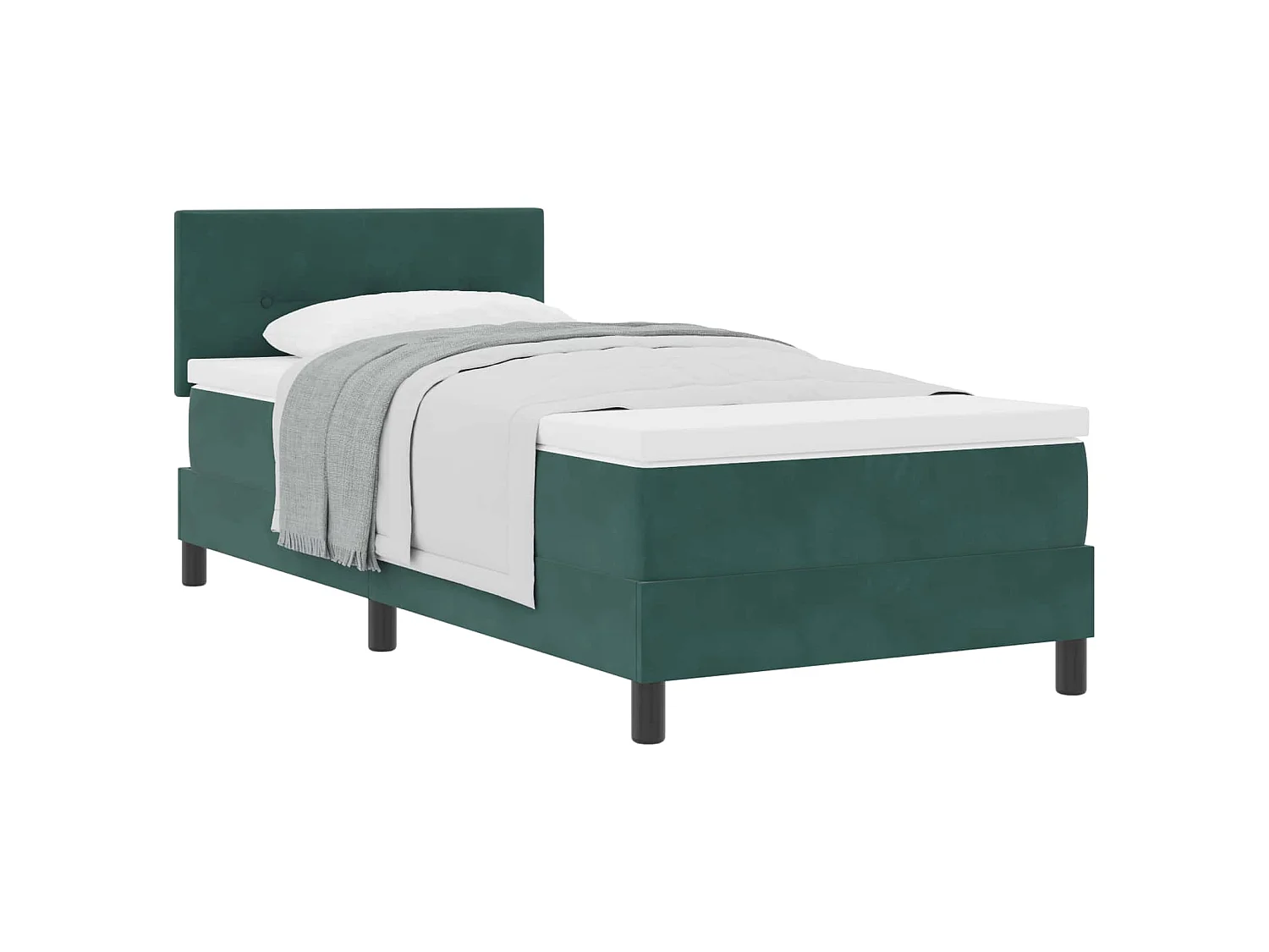 Boxspringbed met Matras met matras Donkergroen 90 x 200 cm Stof