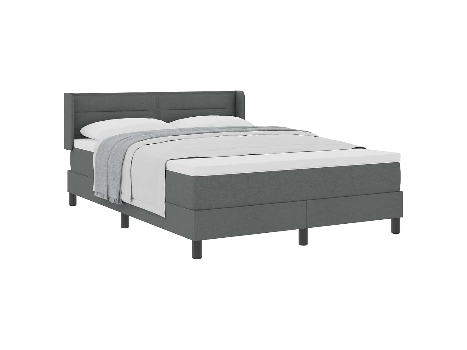 Boxspringbed met matras met matras Donkergrijs 160 x 200 cm