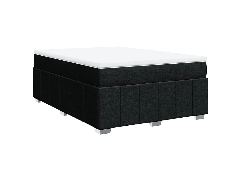 Boxspring met matras stof zwart 140x200 cm