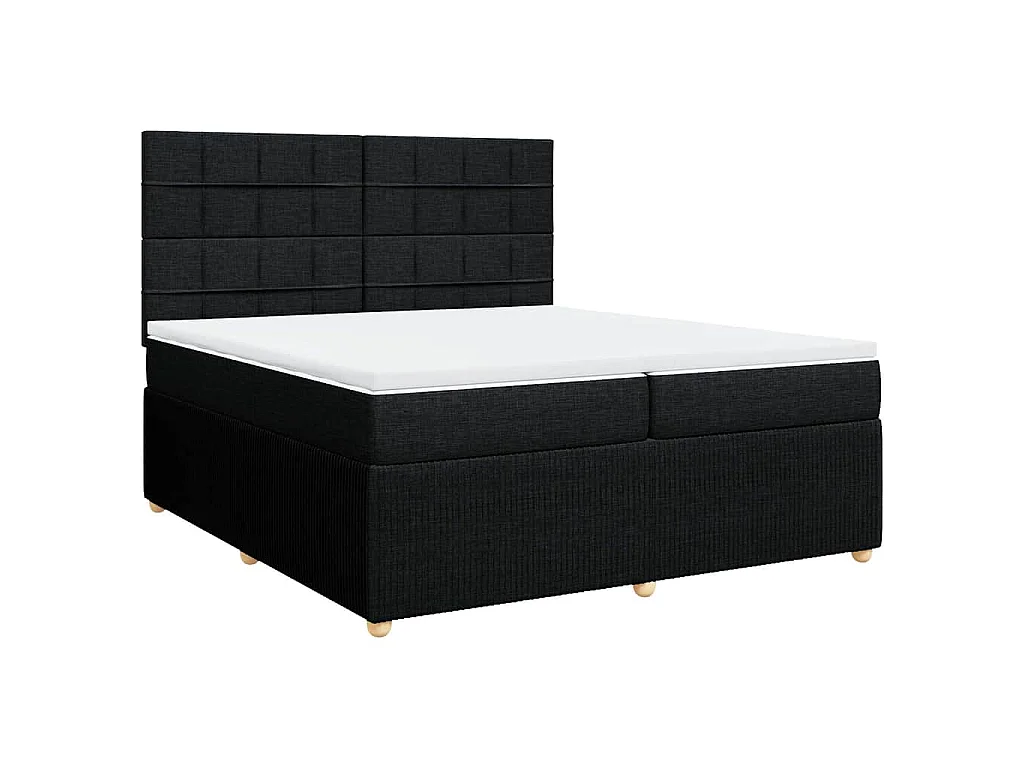 Boxspring met matras stof zwart 200x200 cm