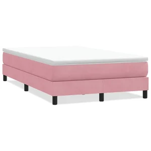 Boxspring zonder matras fluweel roze 120×220 cm